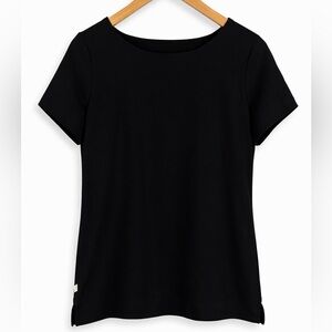 Dudley Stephens Black Short Sleeve Top | Eco Lycra Stretch | Made in USA | Sz M